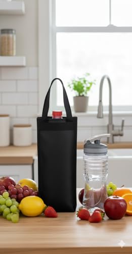 Image of Aklima 2-Litre Water Bottle Carrier Bag | Black | Insulated Tote with Handles | Reusable, Eco-Friendly Bottle Bag for Travel, Gym, Office, Outdoor Activities