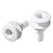 CROSSBODY 2 Pcs Thru Hull Fitting – Plastic Through Hull Connector, Straight Thru Hull Fittings for Boats, Bilge Pump Drain Vent Hose for Yacht, Sail, RV, and Truck (3/4inch-White)