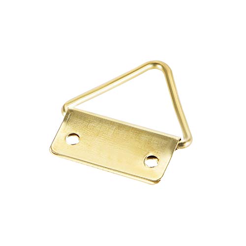 Image of uxcell Triangle Ring Picture Hangers, 31mm x 28mm Golden Assortment Kit for Photo Hanging Solutions, 30 Pcs
