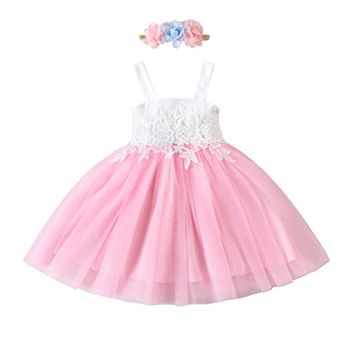 Tutu Dress For Girl Toddler Baby Tulle Dresses 3T 4T Party Formal Flower Special Occasion First Birthday Pink Sleeveless Sundress #TOP7