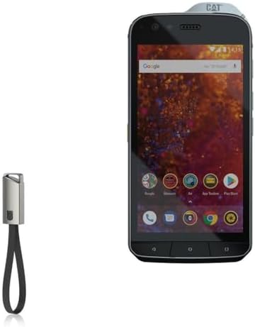 BoxWave Cable Compatible with CAT S61 - USB Type-C Keychain Charger, Key Ring USB Type-C to Type-A 8 in USB Cable - Jet Black image 3