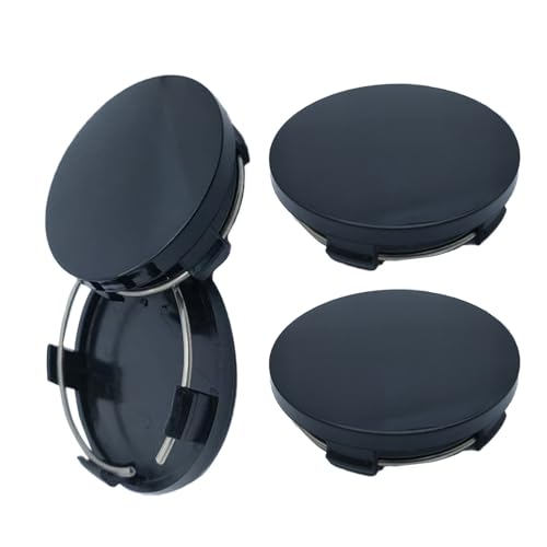 Neodtx Nakładki na piasty kół, 4 sztuki, uniwersalne kołpaki OD 60 mm ID 56 mm, wysokiej jakości tworzywo ABS, osłona piasty koła, polerowana powierzchnia, do piast kół, akcesoria samochodowe (czarne)