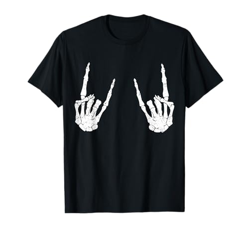 Trendy Halloween Skeleton Rocker Graphic Costume T Shirt T-Shirt