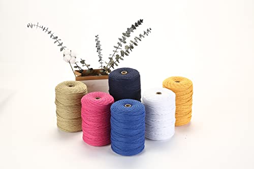GOHOF Macrame Cord 3mm x 328yards Natural Macrame Cotton Rope Colored Macrame Rope Soft Cotton Cord Macrame Supplies Craft Rope Macrame Yarn for Plant Hanger Wall Hanger Dreamcatcher (Deep Green) by GOHOF - Image 7