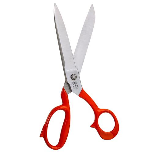 NTS-Solingen Profi Schneiderschere | Stoffschere | Industrieschere | Geschmiedeter Stahl C60 | Blaugepließtet | Hergestellt in Solingen | 25 cm = 10"