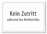 Kein Zutritt - während des Reitbetriebs – Aufkleber A2: 594x420mm – Ohne Grafik, nur Text