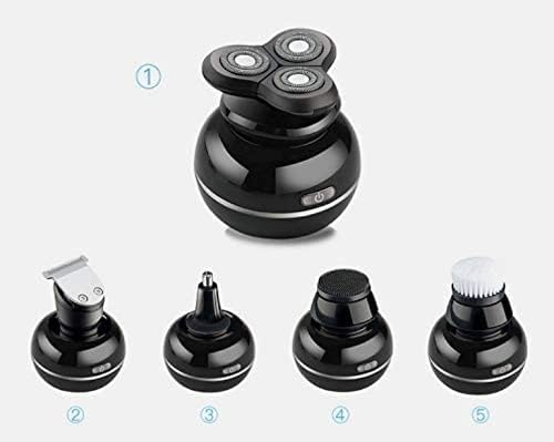 Miniatura 4 de EYEARN Maquinilla de afeitar eléctrica para hombre 5 en 1 inalámbrica para hombre afeitadora giratoria eléctrica kit de aseo de cabeza calva