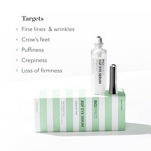 BIOEFFECT EGF Eye Serum with De-Puffer Rollerball | Age-Defying Under Eye Treatment with Epidermal Growth Factor for Fine Lines, Wrinkles, Puffiness & Sagging 6 mL / 0.20 oz