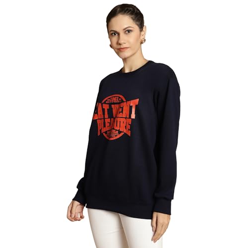 Image of Mack Jonney Printed Round Neck Cotton Fleece Sweatshirt for Women-MACK32471
