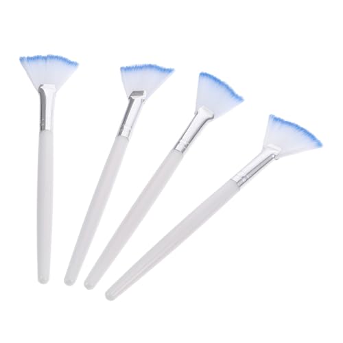 TOPPERFUN 4個 フェイシャルマスク用扇形ブラシ 軽量携帯可能 柔らかい毛質で肌に優しい 美容用マスク塗ツール メンズ レディース兼用