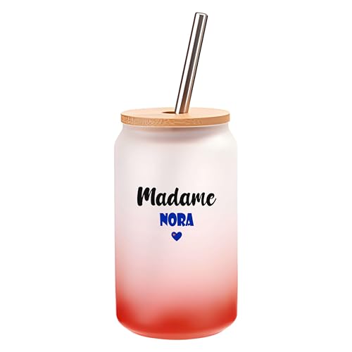 Verre à Cocktail Madame Nora | Cocktail Glass| Idée Verre à Cocktail Cadeau Anniversaire Fête Original Détente Travail Départ Collègue Summer Noël. (Bleu)