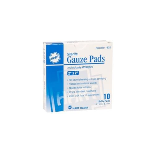 Hart Health Gauze Pads, Sterile, 2 x 2 pulgadas, 10 por caja miniatura 1