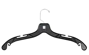 NAHANCO 2405 Plastic Dress Hanger, Jumbo Weight, 17 , Black (Pack of 100)