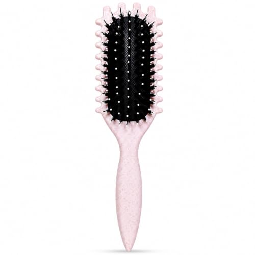 Image of GLUN Unisex Detangling Head Hair Brush, Beige Colour 1 Piece, Anti-Static Scalp Massage Brush, Soft Flexible Bristles, Smooth Styling Hairbrush for Wet & Dry Hair