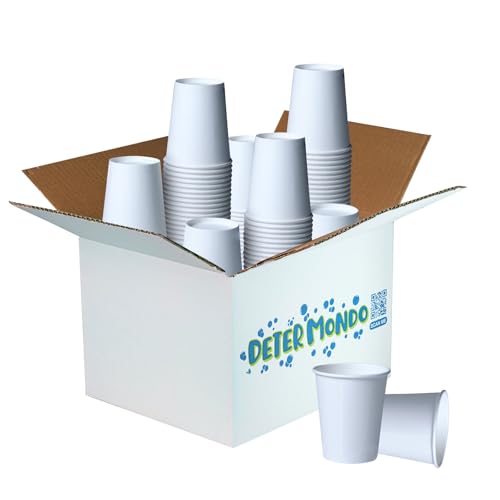 DETERMONDO Bicchieri Carta Bianchi Monouso Grandi 250 ml Usa e Getta, Termici Ideali Per Acqua, Caffè, Cappuccino, Tisane e Bevande Calde Compostabili e Riciclabili 150 pz