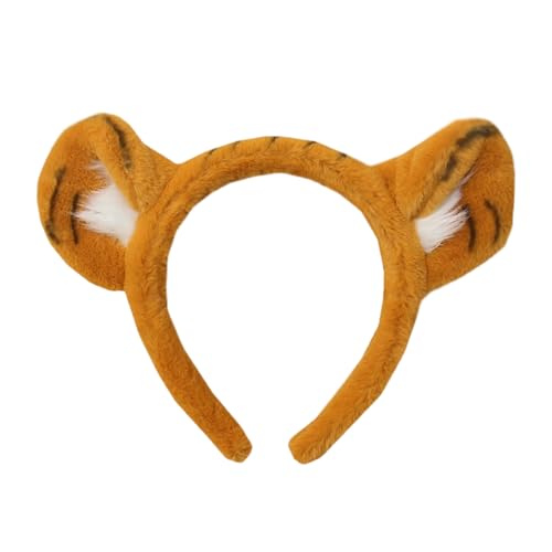 Pièce D'Oreille Tiger 1 Pièce, Animal De Dessin Animé Créatif, Moelleux Moelleux, Accessoires De Jeu De Rôle Amusants, Accessoires De Cheveux Costumés.