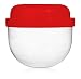 50 RED Vending Machine Capsules 2", Empty Acorn Cases for Gumball Containers, Toy Stands, and Party Favors, Red Colored Lids and Clear Bottoms