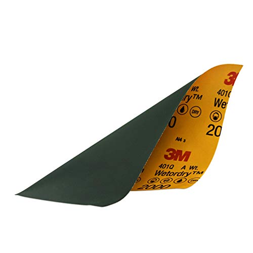 Image of 3M Wetordry Sandpaper, 2000 Grit, 9 in x 11 in, 5 Sheets, Use for Wet and Dry Sanding, Longer Lasting Sandpaper, Great for Auto Body Repair, Smooth Finish, Waterproof Backing for Wet Sanding (32044)