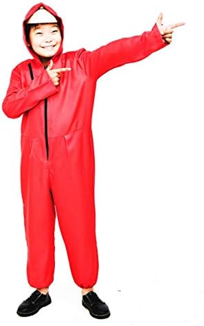 The cos worldSalvador Dali Movie Costume Money Heist The House of Paper La Casa De Papel Cosplay Halloween Party Costumes with Face Mask (XL) Red