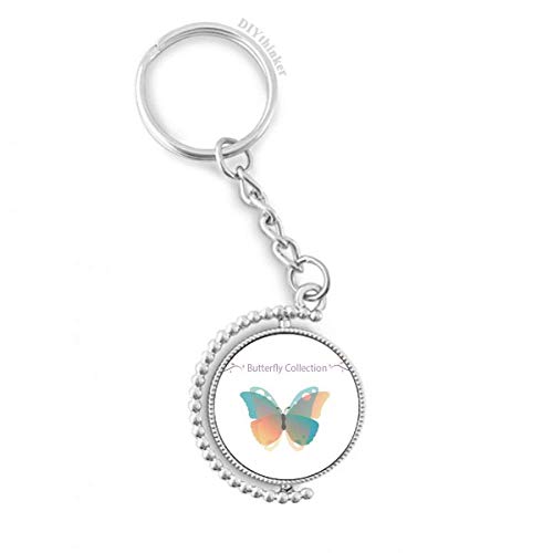 Porte-clés rotatif papillon rose et bleu 1,2x3,5 pouces pour organiser vos clés au quotidien