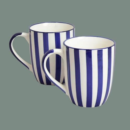Image of Saras Aajeevika 2 Pc Handmade Ceramic Large Coffee Mug - 400ml |Jumbo Milk Mugs for Gifts Tea Cup Set Kitchen Dining - Mircowave & Dishwasher Safe Ideal for Daily Use & Wedding Return Gift Items