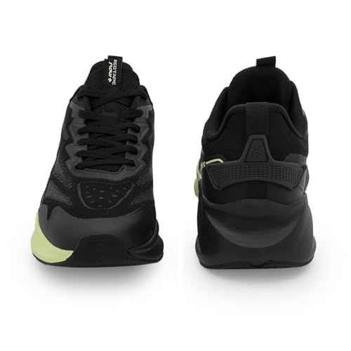 Image of Red Tape Men's Sneakers Black Mesh Round Toe Lace-Up Flexible Support
