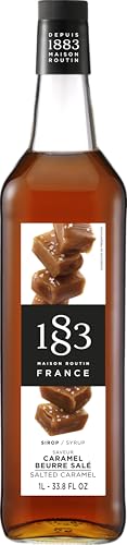 Image of 1883 Salted Caramel Syrup for Drinks, Made in France, 1 Liter Glass Bottle