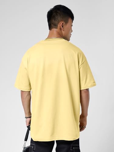 Image of Oversized Baggy Fit Drop Shoulder Half Sleeves Round Neck Solid Pure 100% Cotton T-Shirt for Men (Available in White, Black,Navy Color)