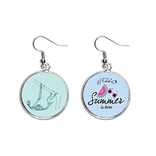 Pendientes de sandía verano joyería lóbulo diseño esqueleto sketch animal perezoso