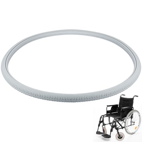 Imagen de Healeved Neumáticos Sólidos De Pu Para Silla De Ruedas 24 Pulgadas Rueda Reemplazable Elástica Sin Inflado Compatible Con Modelos Comunes Para Uso Diario