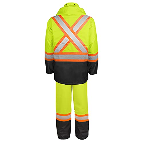 Dickies Workwear High-Visibility 150-Deniers Rain Suit, L Yellow2