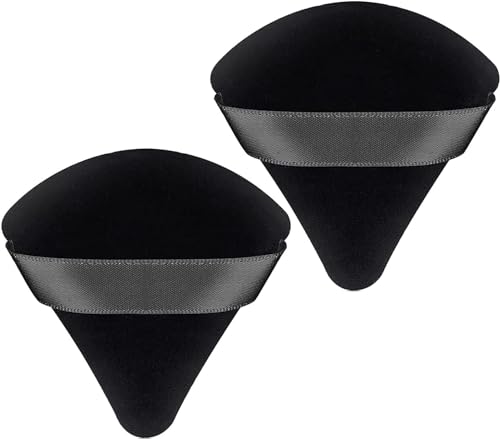 Image of 2Pcs Triangle Powder Puffs, Face Makeup Puff for Body Loose Powder Beauty Makeup Tool (Multicolor)