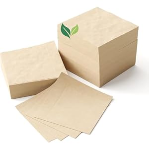 Disposable Brown Paper Napkins Everyday – 5in x 5in 2-Ply Everyday Cocktail Napkins, Bamboo Recycled Napkins for Events & Occasions – (500-Pack Folded Paper Napkins Bulk) – 10in x 10in unfolded