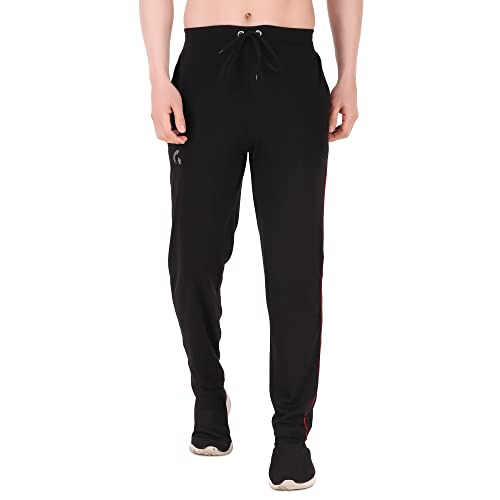 Image of Mens Regular Fit Trackpants with Zipper Pockets (101)