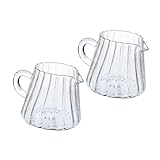 TOPPERFUN 2 Stück Espressokrüge Aus Glas Espresso Milchaufschäumkrüge Kaffeemessbecher Milchaufschäumkrüge Kleine Milchkrüge Latte Tasse Milchaufschäumkrüge Sahnekrüge Transparent