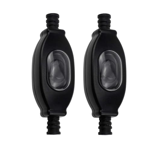 2 Pezzi Impermeabile Interruttore Intermedio, Interruttore a Cavo In Linea Nero, Interruttore Bipolare, Elettrodomestici Interruttore, Interruttore Impermeabile, Interruttore Stagno