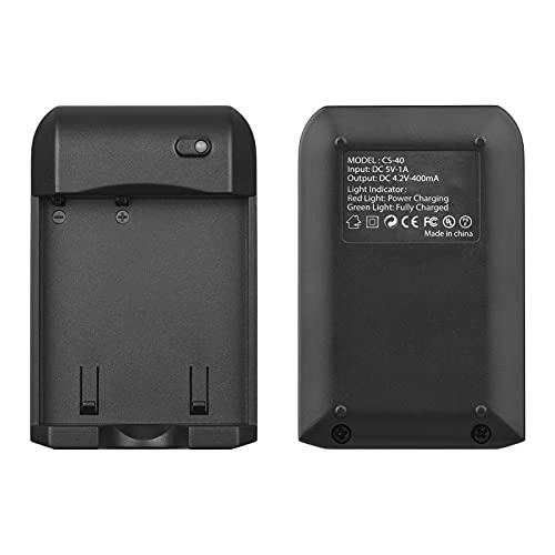 Andoer NP-40 Battery Charger with LED Indicator Light + 2 NP-40 Batteries 3.7V 800mAh with USB Charging Cable