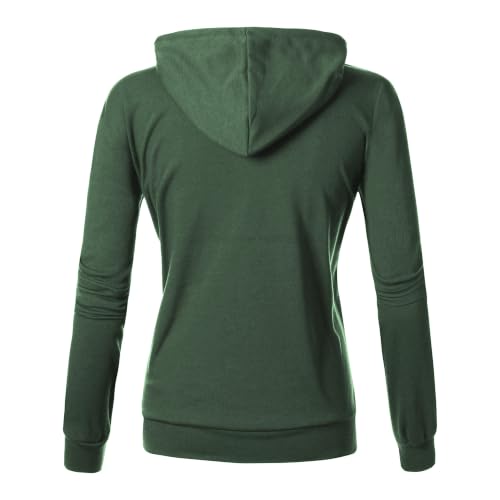 Image of GIVON Womens Casual Zip Up Hoodie Cotton Blend Soft Fabric Basic Layering Hooded Jacket with Kangaroo Pocket