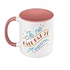 Premium Quality Colour Mug Pink – Je ne râle, Je m'express– Mug with Handle and Coloured Interior #1
