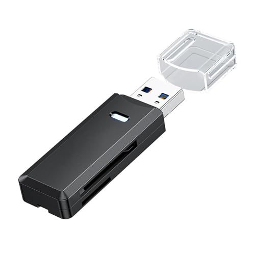 USB 3.0 Card Reader Adapter,Black High-speed SD Card Reader 2-in-1 Supports SD/Micro SD/TF/SDHC/SDXC/MMC,Black External Memory Card Adapter Compatible with Windows and OS