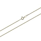 Länge der Kette: 38cm NKlaus 38cm Ankerkette Goldkette 0,8mm 585 Gelbgold massiv Halskette Anker Kette rund 0,90g 9430