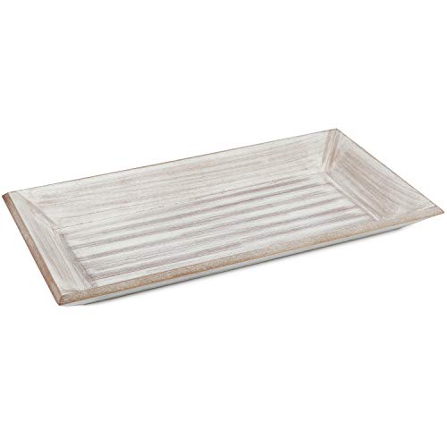 com-four® Tablett aus Holz, Vintage Holztablett rechteckig – Ansicht 1