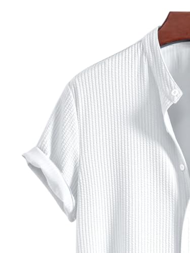 Image of GRECIILOOKS Men's Polycotton Regular Fit Casual Shirt | Stylish | Printed | Solid | Short Sleeve | Trendy (Available in Plus Size)