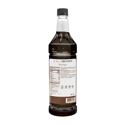 Image of Monin - Black Sugar Syrup, Versatile Flavor, Natural Flavors, Great for Coffees, Cocktails, Shakes, and Kids Drinks, Non-GMO, Gluten-Free (1 Liter)