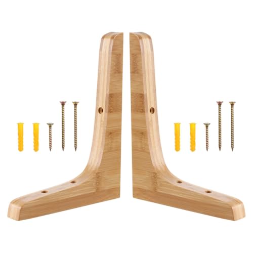 Soportes para estante de pared SHINEOFI de madera triangular pack de 2 escuadras para repisas 4