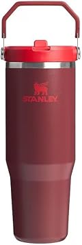 STANLEY The IceFlowTM Flip Straw Tumbler | 30 OZ with carry handle & straw | Cranberry