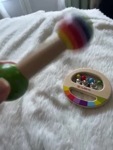 Eichhorn - Set De Musique 2 Pièces, Comprenant Un Anneau De Préhension Avec Cloches Et Une Baguette Sonore, Des Instruments De Musique Colorés En Bois, à Partir De 1 An, Multicolores