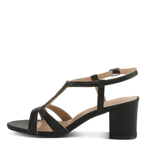 PATRIZIA Women's LILYANA Buckle Block Heel Sandals - T-Strap with Scrollwork Design, Elegant and Comfortable2