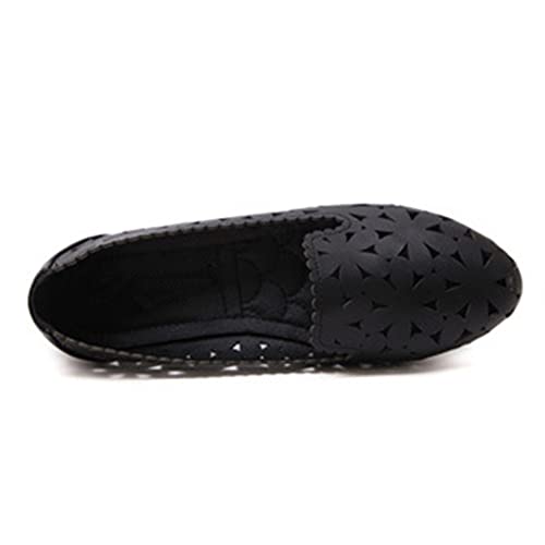 LUXINYU Women's Slip on Flats,Fashion Classic Round Toe Solid Hollow Soft Comfortable Shallow Breathable Flat Shoes3