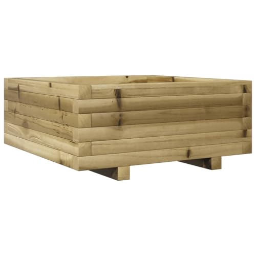 vidaXL Fioriera da Giardino 60x60x26,5 cm in Legno di Pino Impregnato, fioriera, fioriera da Patio, fioriera per Erbe, fioriera da Esterno, fioriera